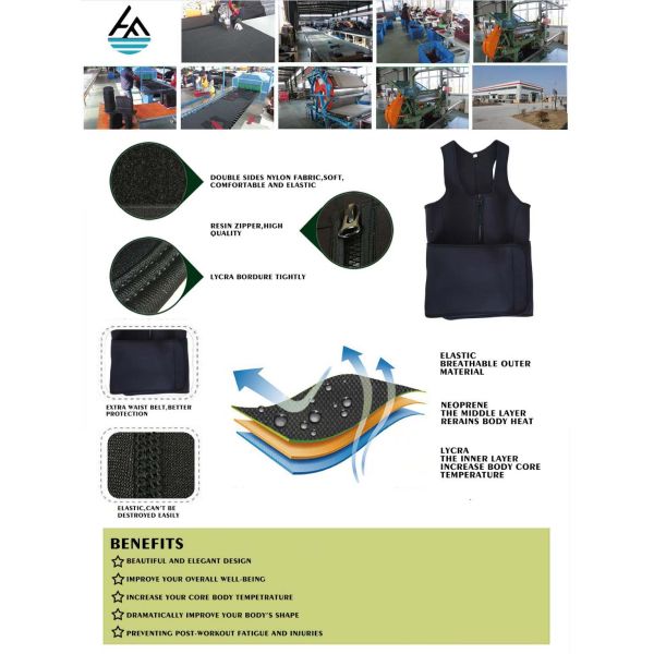 Women's Hot Sweat Neoprene Workout Vest With Waist Belt Lightweight Stretchy