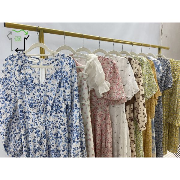 Women's Clean Summer 2nd Hand Clothes Comfortable Long Second Hand Silk Dress