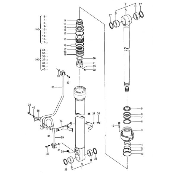 Экскаватор гидравлический цилиндр EX100-5 EX100-5E EX110-5 Бум рукой ведро цилиндр Assy для Hitachi 4312228 4372544