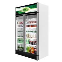 Congelador de vidro ereto eficiente da porta com o refrigerador da exposição da lâmpada/bebida