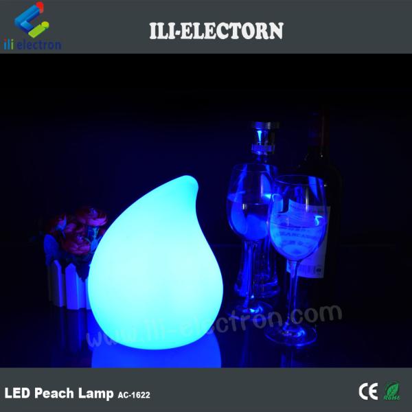 color changing illuminated peach shape table lamps