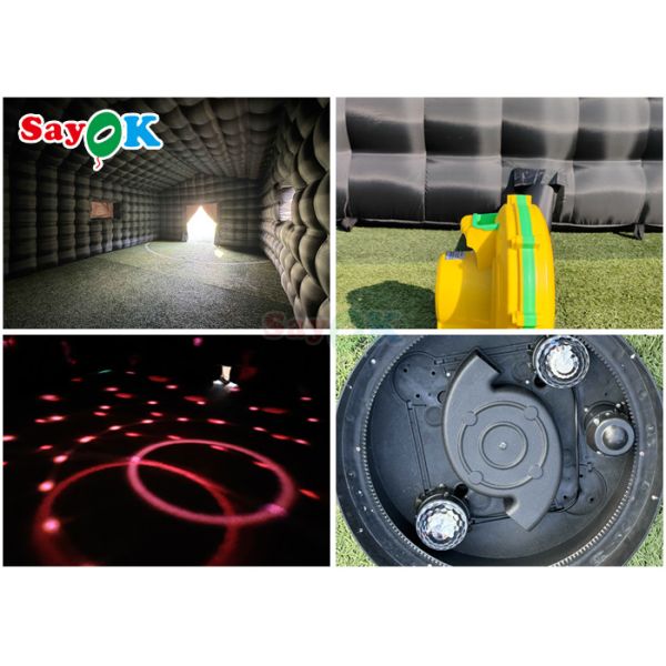 Черный диско надувный свет Мобильный ночной клуб палатка портативная вечеринка светодиодное освещение для аренды надувных ночных клубов