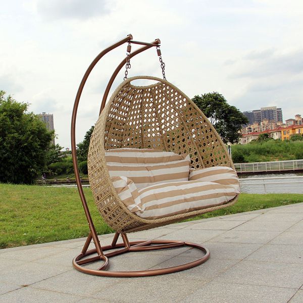 Outdoor Hanging Swing Chair for Hotel Furniture Durable and Waterproof Fabric Cushion