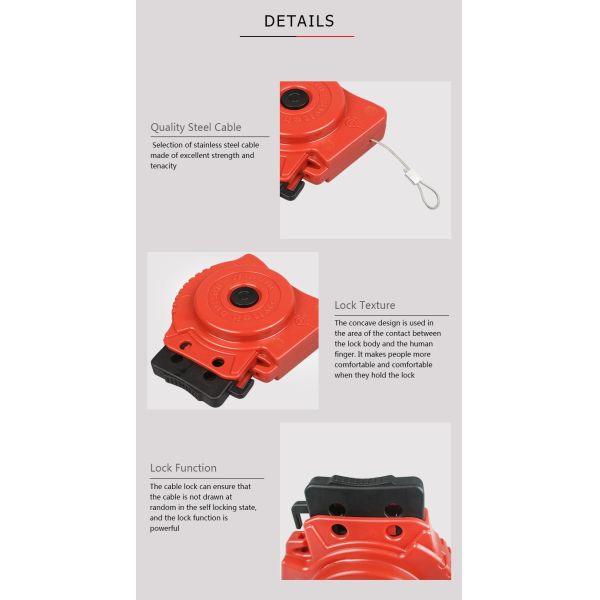 BOSHI Adjustable Steel Cable Wire Shackle Safety Padlock