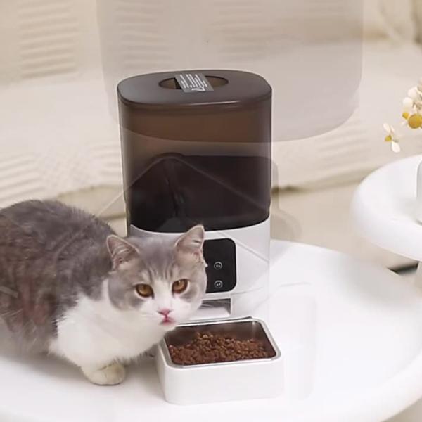 White ABS 6L Smart Cat Feeder Automatic Pet Camera Feeder For Small Animals