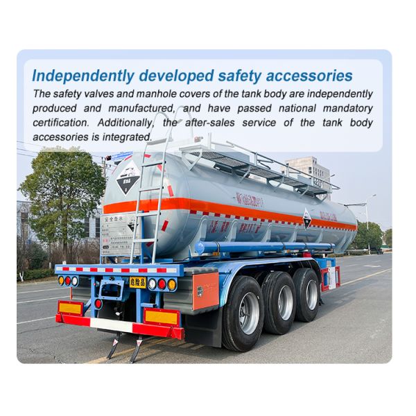 Tri Axle Concentrated Sulfuric Acid Tanker Semi Trailer For Chemical Transport