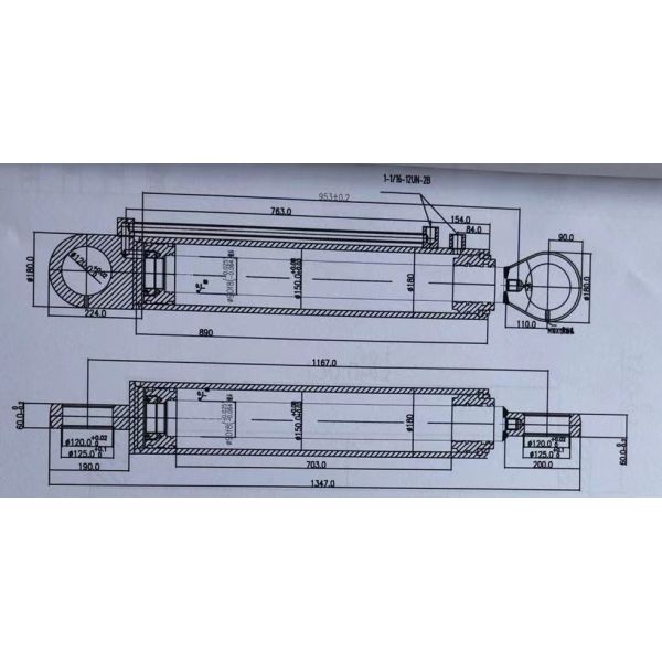 OEM Welded Cross Tube Hydraulic Cylinders 150mm
