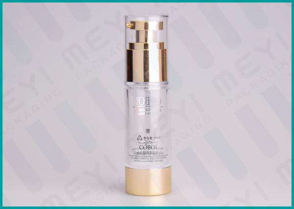 Plastic Airless Pump Cosmetic Packaging , Various Volumes Foundation Pump Bottle 
