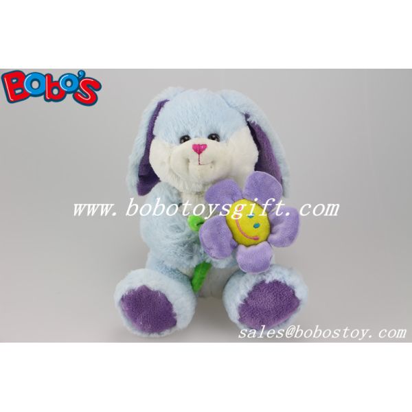 Blue Valentines Day Gift Bunny Stuffed Animals With Sun Flower