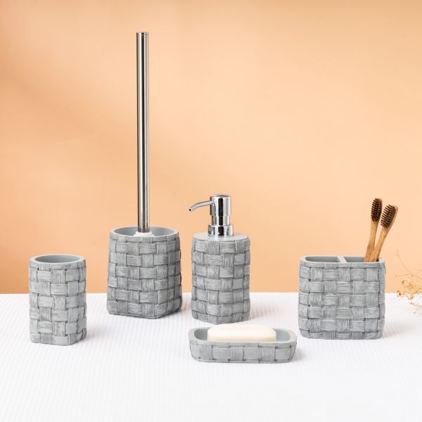 Polyresin Bathroom Accessories Set Foam Dispenser Soap Dispenser Toothbrush Holder Soap Dish