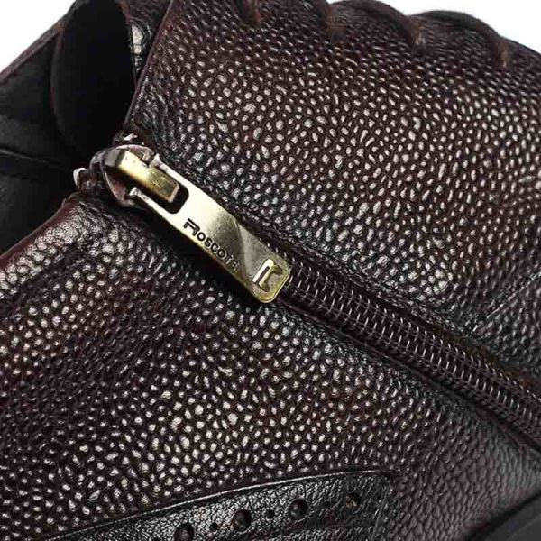 Coffee Fashionable Durable Mens Genuine Leather Boots