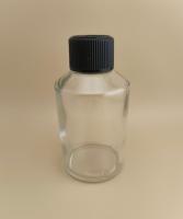 Delicate Design Clear Smooth Round Big Glass Bottle with Special Lid for Medicament