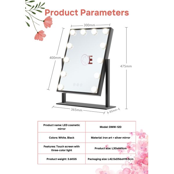 Custom 10x Vanity Illuminated Hollywood Mirrors Rotating Dresser