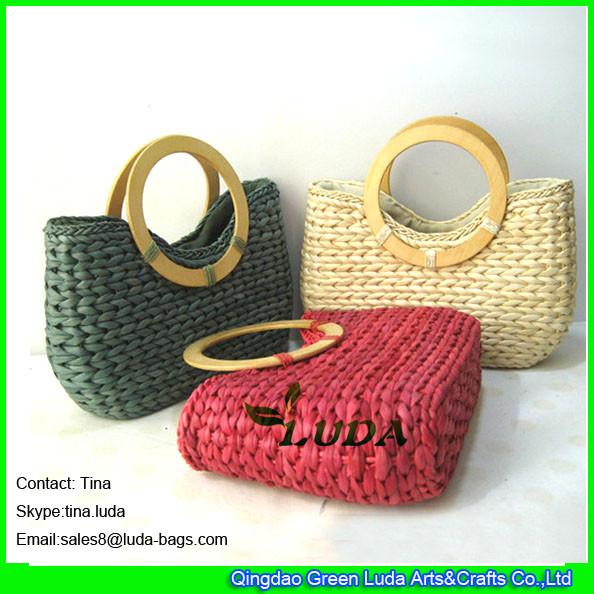 LUDA  latest handbags cornhusk straw hobo bags lady leather totes
