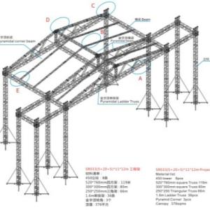 Large Aluminum Stage Roof Truss For Live Events And Music Festival