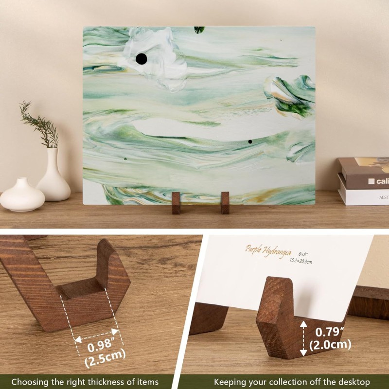 Wooden Picture Frame Pedestal Base Stand Antique Furniture Base Stand Kitchen Counter Solid Wood Cooking Recipe Display Stand