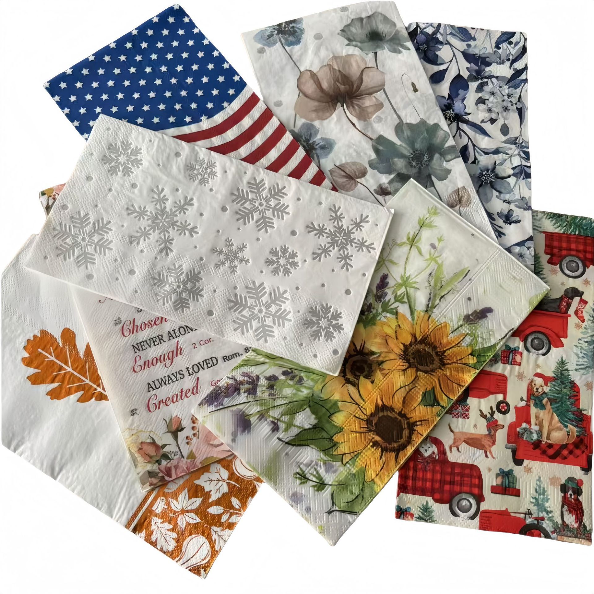 Full-Bleed Printed Napkins Custom Full-Color Tissue Napkins For Restaurants Weddings and Brand Promotions