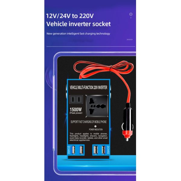 Modified Sine Wave Output 150W-200W Hybrid Grid Inverter DC 12V to AC 110V Inverter with Dual USB Ports and Type C