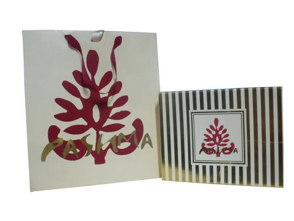 OEM Pashma 210g Art Paper Shopping Bag With Matt Lamination, Logo Stamp