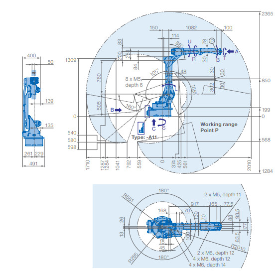 Промышленный манипулятор руки робота заварки оси YASKAWA AR2010 6 12 система и сварщик подачи проволоки из бунта достигаемости полезной нагрузки 2010 kg прокисает