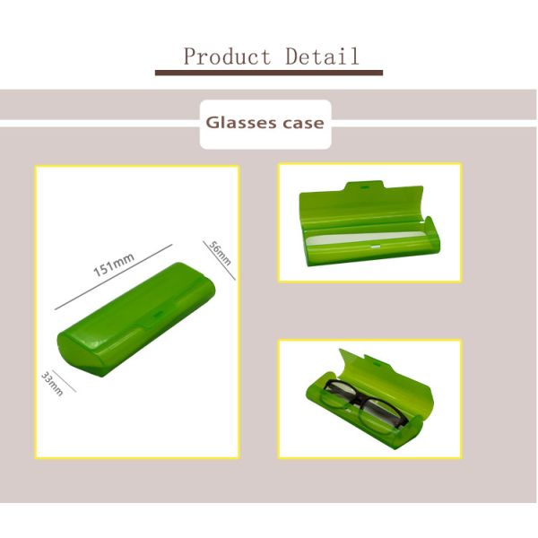 Slim Green Plastic Glasses Case Custom Logo Printing