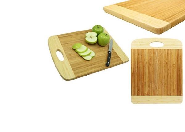 Non - Slip Bamboo Kitchen Supplies Two-Tone Chopping Cutting Boards For Home