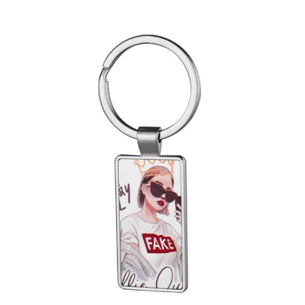 Sublimation bricolage manuel souvenir rectangle métal clé de sublimation pour l'impression de transfert photo de sublimation