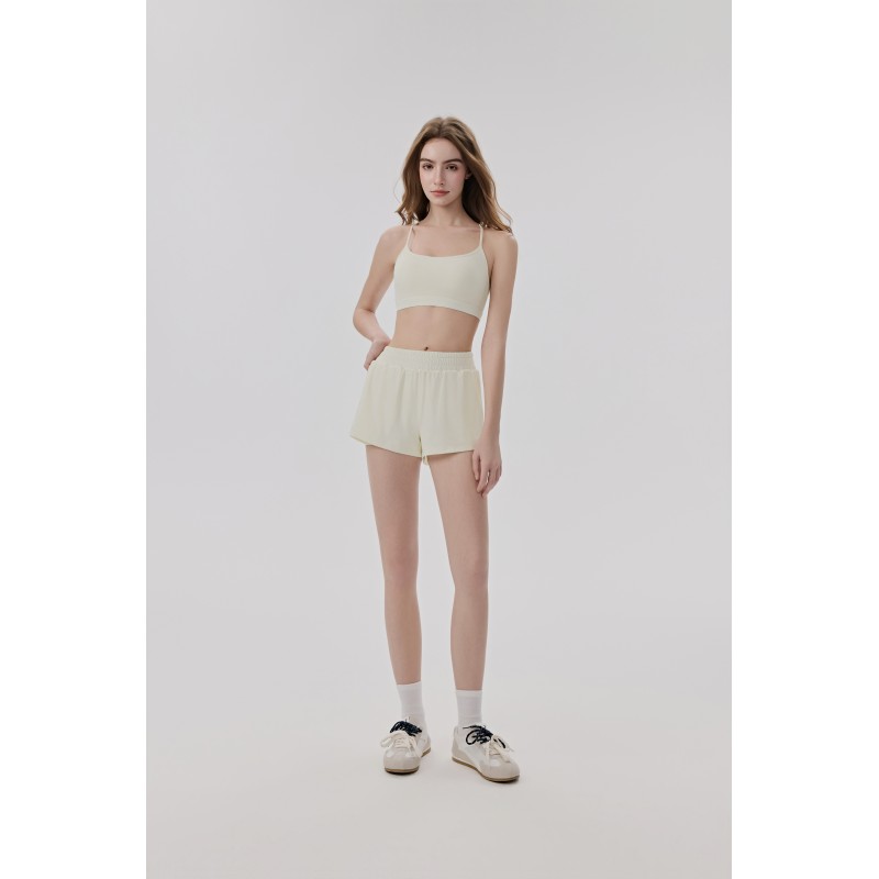 Mint Green Lightweight Nylon Spaghetti Strap Sports Bra for Women Low-Impact Yoga and Daily Wear