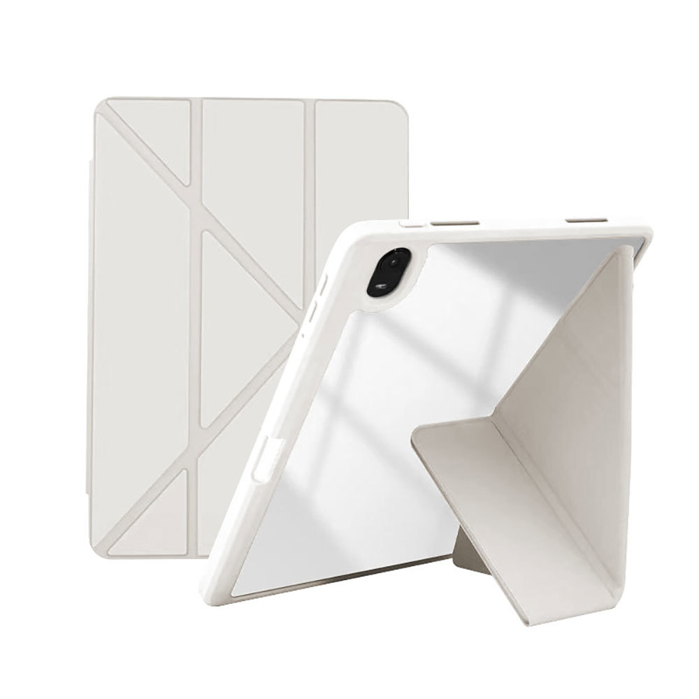 Laudtec Smart Stand PU Leather Case with Soft TPU PC Transparent Back Cover Auto Sleep/Wake for iPad Air 13 2025