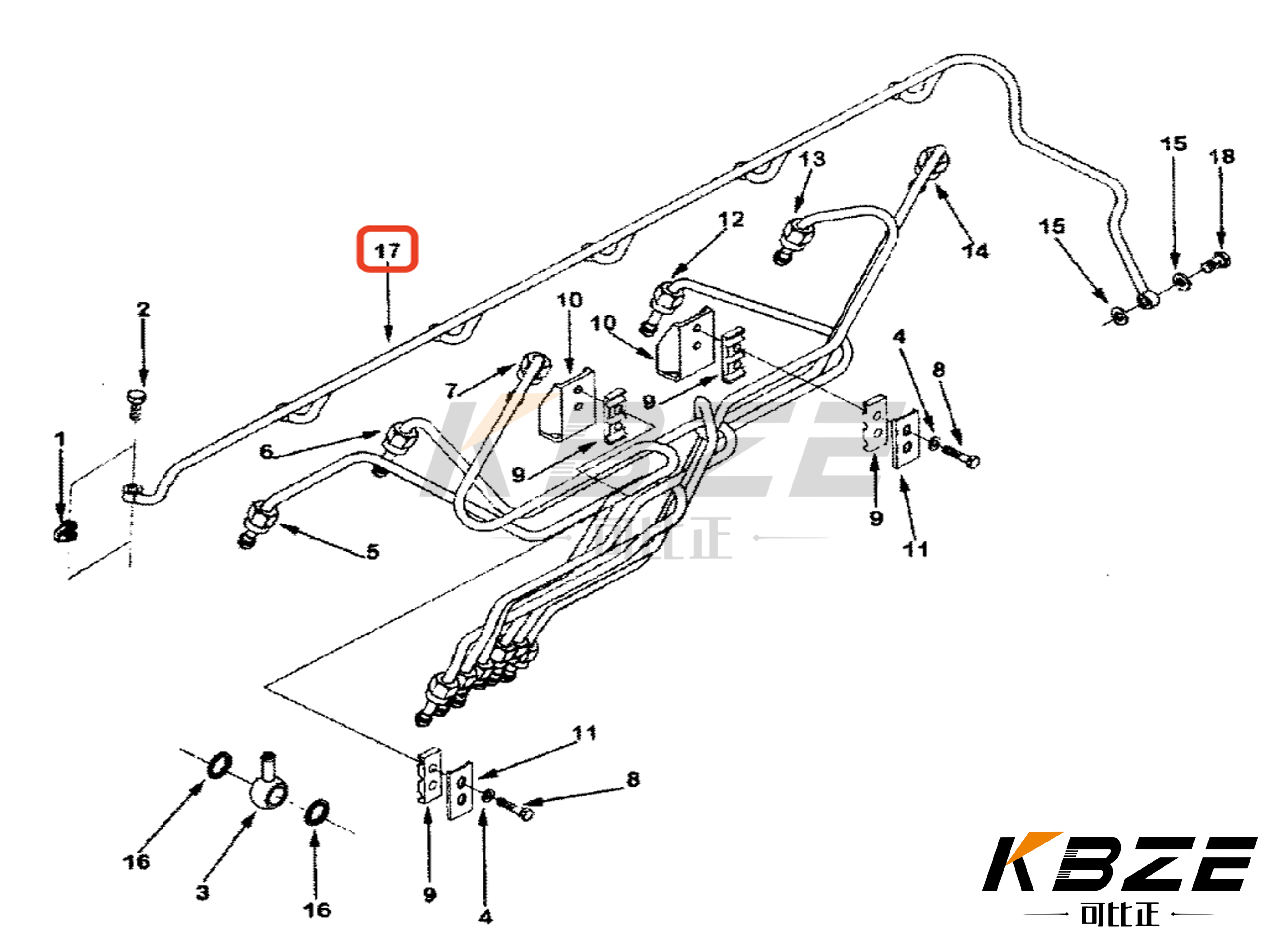 3920595 C3920595 CUMMINS 6CT8.3 Утечка топлива из двигателя для экскаватора HYUNDAI серии R