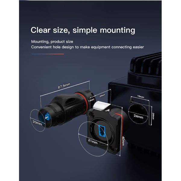 CNLINKO BD24 Plastic Industrial Waterproof Cable Panel Mount Connector
