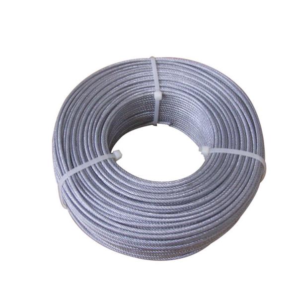 Câble métallique en acier revêtu de nylon blanc 7x19 3.18mm-4.76mm Norme DIN