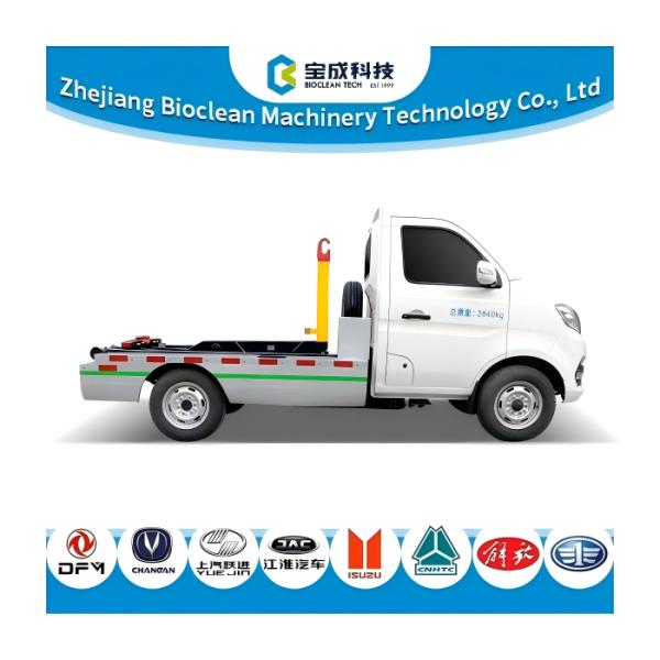 4.1M3 1.5ton Pure Electric Hook Lift Garbage Truck With 2840Kg Loading Capacity