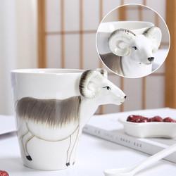 Customized Cute Ceramic Coffee Mugs 3d Animal Pattern For Gift