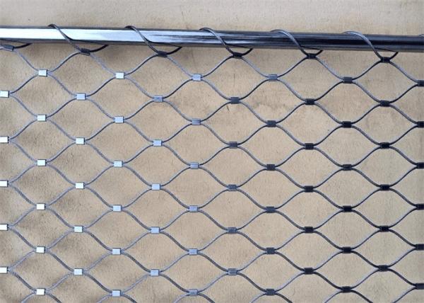 304 316 Stainless Steel Cable Mesh , Custom Zoo Decorative Wire Mesh Fence