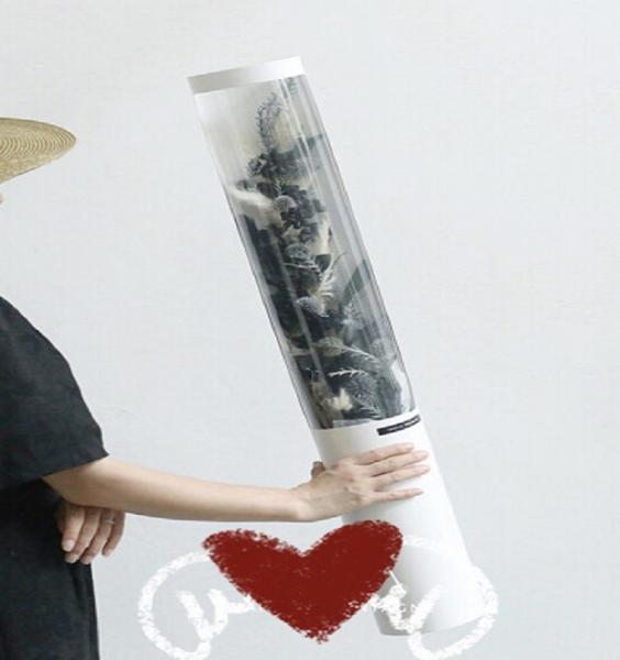 Handmade Single Rose Flower Gift Box Packing Recyclable Cylindrical Shaped