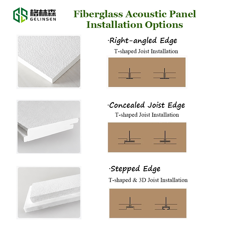 Fiberglass Acoustic Panel Sound Absorbing Baffles Height-Adjustable for Office Ceiling