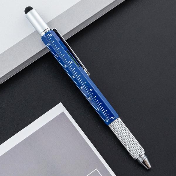 Multifunctional Metal Creative Ballpoint Pen Ruler Screwdriver Touch Screen Gradienter