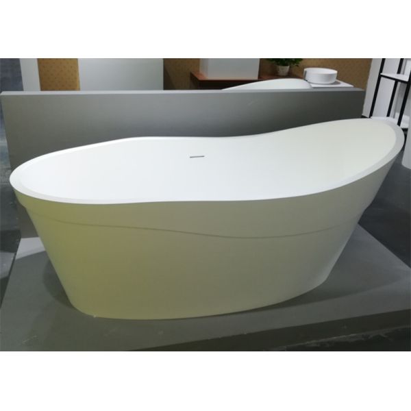Modern Luxury Stone Freestanding Tub Smooth Stand Alone Soaking Tub
