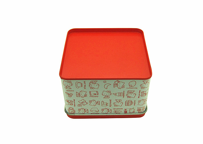Heat Transfer Printing Metal Tin Box Square Cookie Packaging Food Grade Tins