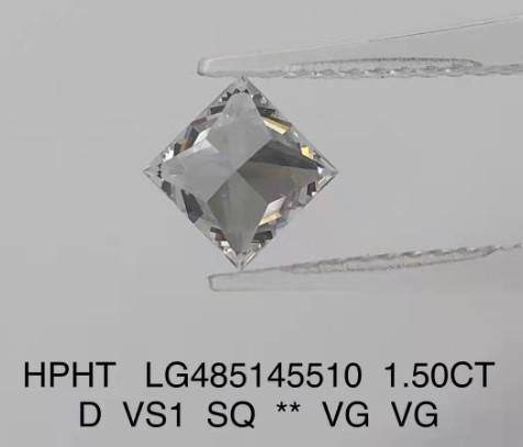 Colorless Princess Cut Lab Grown Diamond Jewelry 1.5 Ct  D VS1 VG HPHT Diamond