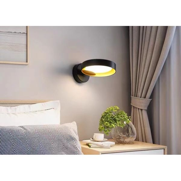 Hot Wholesale Minimalist LED Bedroom Black Wall Lamp Low Voltage Wall Lights