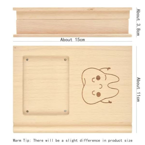 boîte à dents en bois en forme de livre, boîte à dents pour bébé pour cadeau d'anniversaire