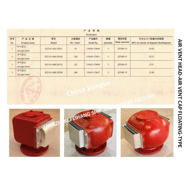 FLANGE CAST IRON PONTOON TYPE BALLAST TANK BREATHABLE CAP (WITH FIRE NET) ES200 CB/T3594-1994