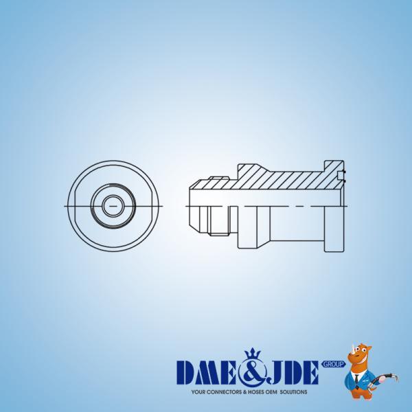 JIC Male 74° Cone to SAE Code 62 Slip Flange Straight Adapter DAJCM1364