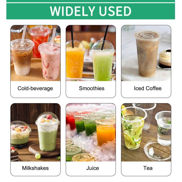 Пищевой PLA Пластмассовый сводчатый купольный крышка одноразовые прозрачные мороженые слизистые крышки