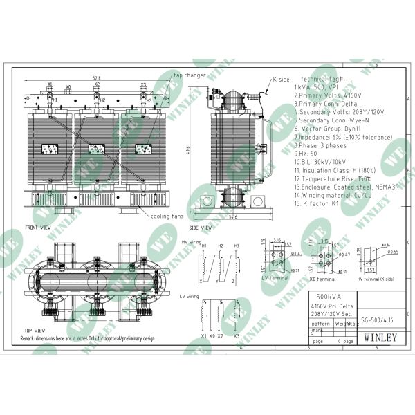 500kva Vacuum Impregnated Dry Type Transformer