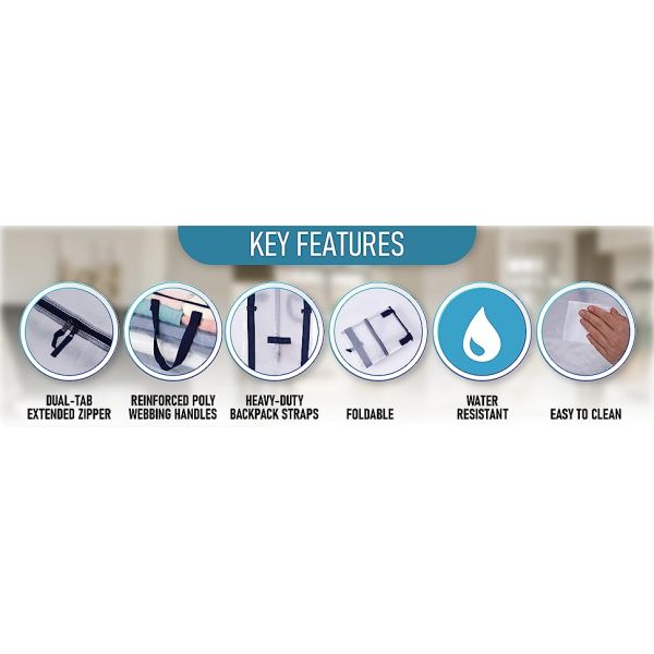 Heavy Duty Extra Large Clear Moving Bags W/Backpack Straps Strong Handles & Zippers, Storage Totes For Space Saving