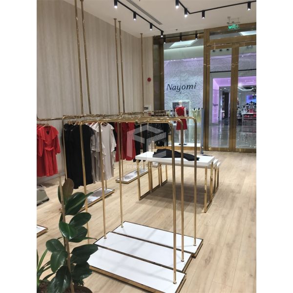 ODM Boutique Women Clothing Shop Display Furniture Racks 5mm Thick
