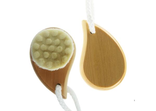 60g Facial Cleansing Brush Natural Pine Handle White Fiber Bristles Pore